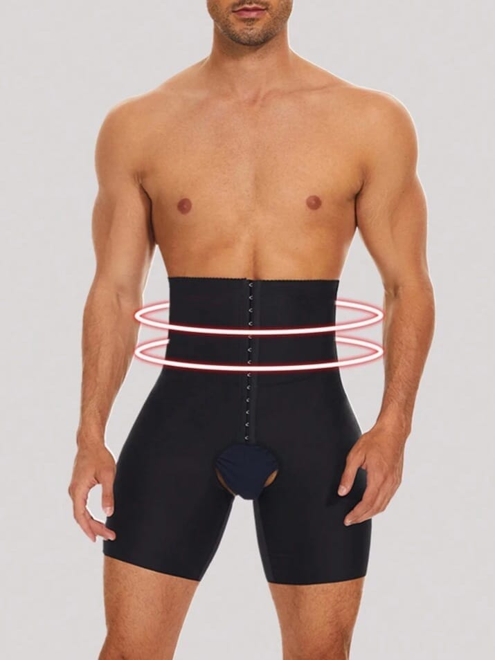 Men's High-Waist Compression Shapewear Shorts – Tummy Control & Butt Lift Body Shaper